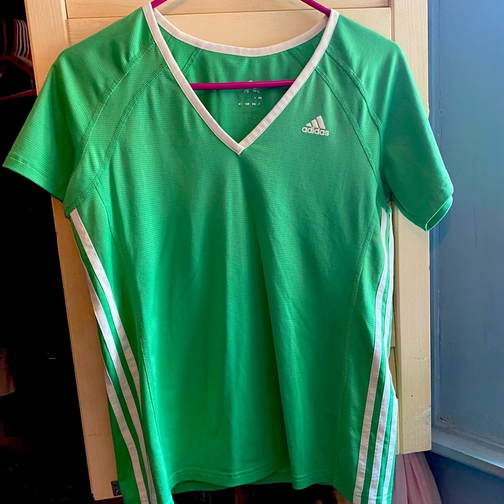 Pastel green athletic Adidas top